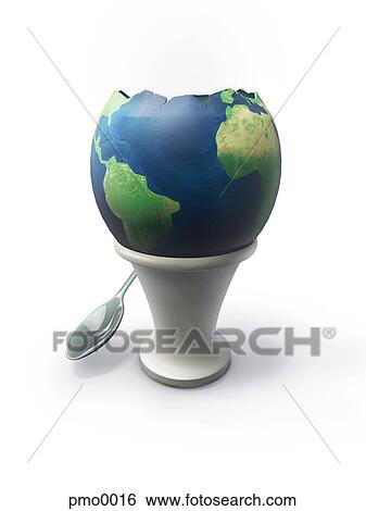 The world in an egg cup View Large Illustration Stock Illustration - The world in an egg cup. Fotosearch