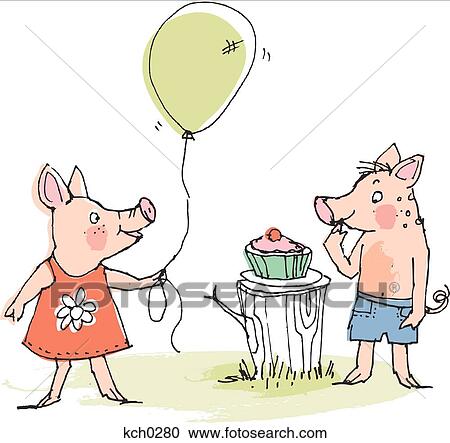 Two pigs against white background View Large Illustration Clipart - Two pigs against white background. Fotosearch