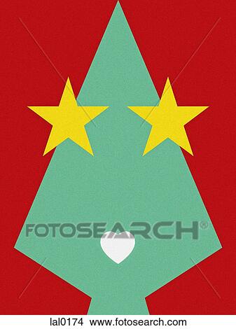 Stock Illustration - Two stars against a red and green background. Fotosearch