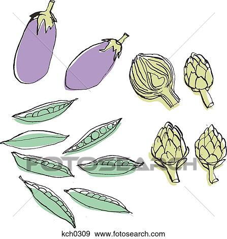 Stock Illustration - Various vegetables against white background. Fotosearch