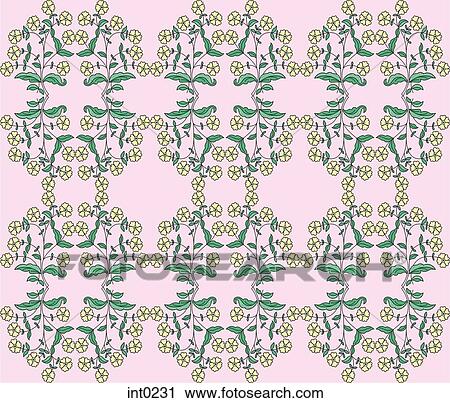 Clip Art - Yellow flowers on a pink background. Fotosearch
