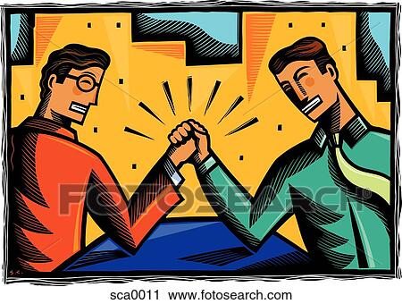 arm wrestling View Large Illustration Clip Art - arm wrestling. Fotosearch