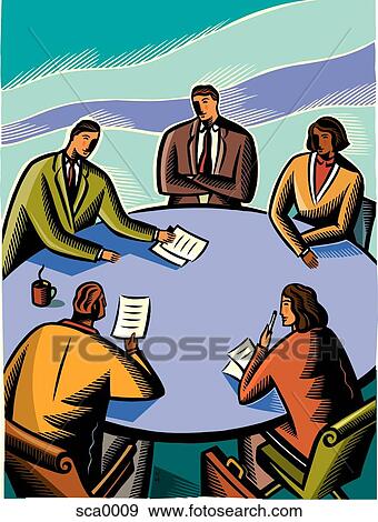 Stock Illustration - board meeting. Fotosearch