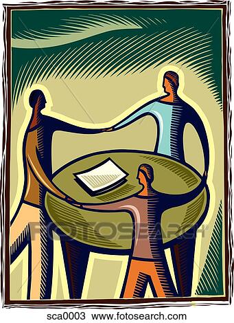 Drawing - round table. Fotosearch