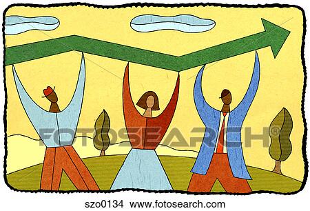 business people holding up a graph View Large Illustration Stock Illustration - business people holding up a graph. Fotosearch