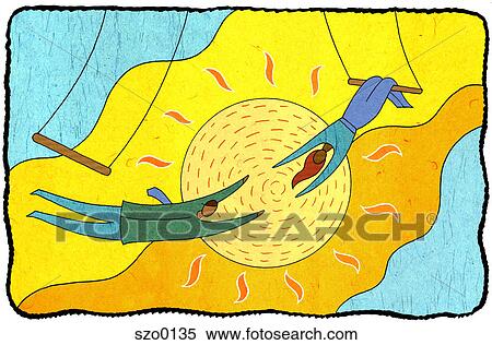 Stock Illustration - business people performing an acrobatic act. Fotosearch