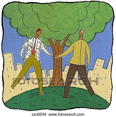 two businessmen shaking hands View Large Illustration Stock Illustration - two businessmen shaking hands. Fotosearch