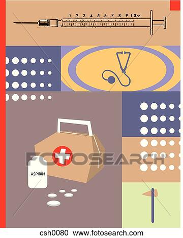 Clipart - doctor's tools,. Fotosearch