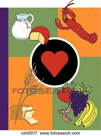 healthy eating from the four food groups View Large Illustration Stock Illustration - healthy eating from the four food groups. Fotosearch