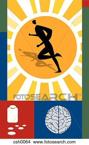 Run for Health View Large Illustration Stock Illustration - Run for Health. Fotosearch