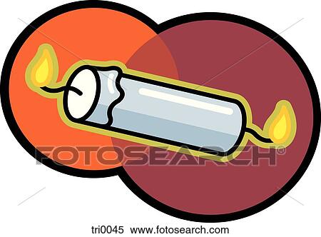 Stock Illustration - burning the candle at both ends. Fotosearch