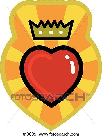 heart and crown View Large Illustration Stock Illustration - heart and crown. Fotosearch