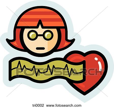 Drawing - heart monitor. Fotosearch