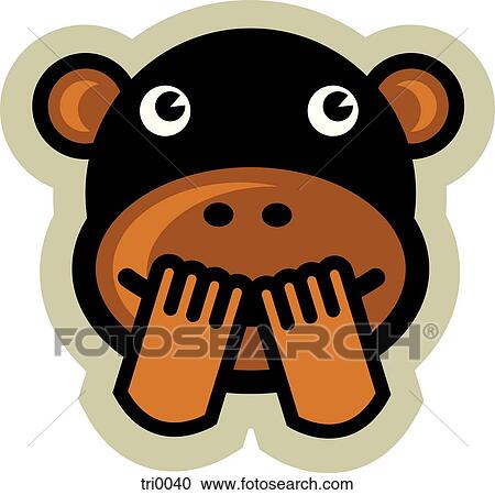 laughing monkey View Large Illustration Clipart - laughing monkey. Fotosearch