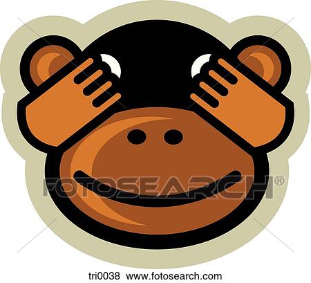 peekaboo monkey View Large Illustration Stock Illustration - peekaboo monkey. Fotosearch