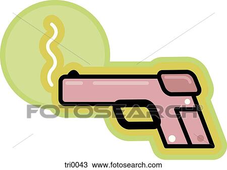 Drawing - smoking gun. Fotosearch