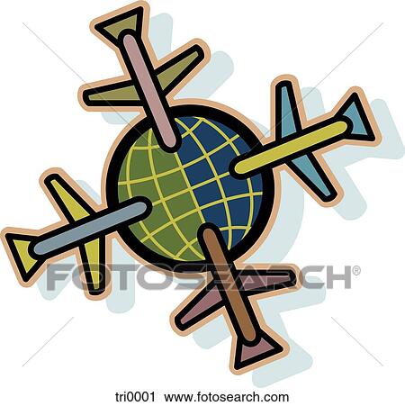 Clip Art - travelling the globe. Fotosearch