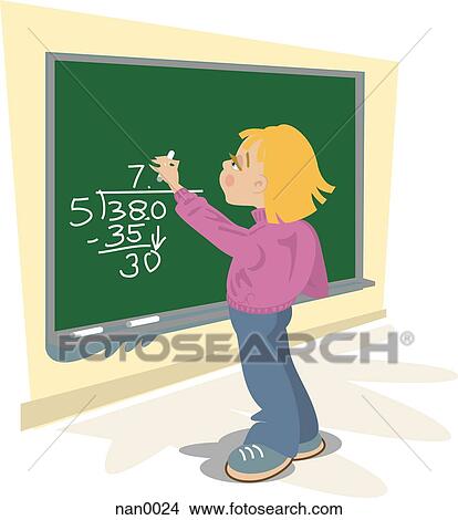 Stock Illustration - child solving a math problem. Fotosearch