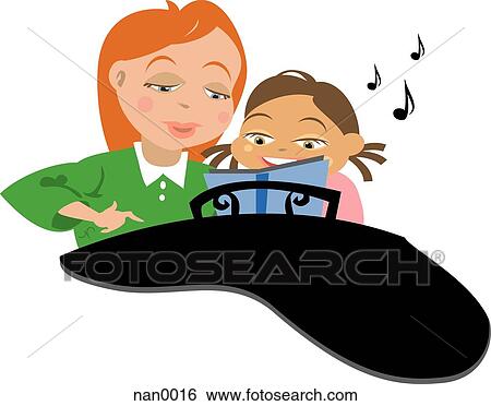 piano teacher and student View Large Illustration Stock Illustration - piano teacher and student. Fotosearch