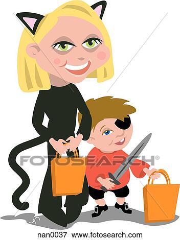 trick or treating View Large Illustration Stock Illustration - trick or treating. Fotosearch