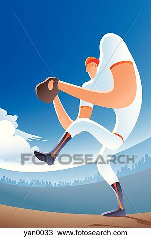 baseball pitcher View Large Illustration Drawing - baseball pitcher. Fotosearch