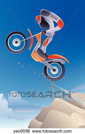 Stock Illustration - dirt biker. Fotosearch