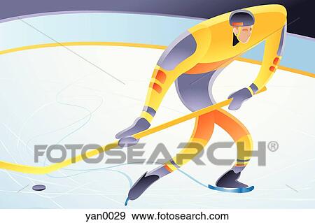 Stock Illustration - hockey player. Fotosearch