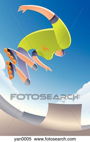 inline skating View Large Illustration Stock Illustration - inline skating. Fotosearch