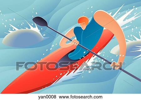 kayaking View Large Illustration Stock Illustration - kayaking. Fotosearch