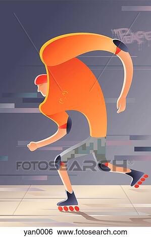 Stock Illustration - rollerblading. Fotosearch