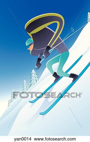 Stock Illustration - skiier. Fotosearch