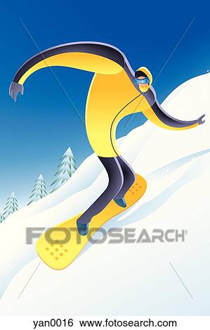 Stock Illustration - snowboarding. Fotosearch