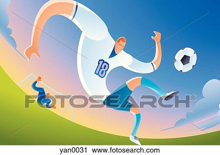 soccer player View Large Illustration Clip Art - soccer player. Fotosearch
