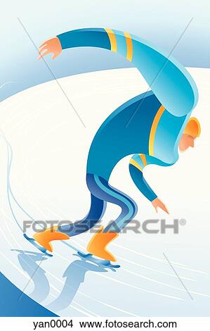 speed skater View Large Illustration Stock Illustration - speed skater. Fotosearch