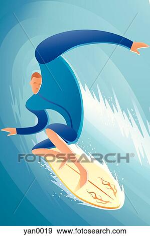 surfer View Large Illustration Stock Illustration - surfer. Fotosearch