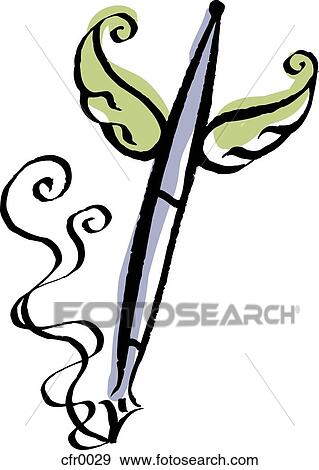 Stock Illustration - angel pen. Fotosearch