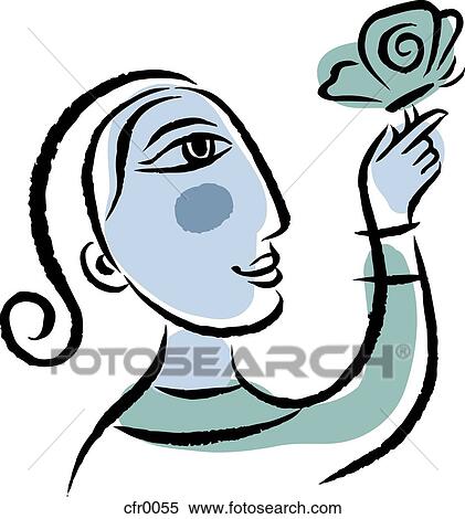Stock Illustration - butterfly landing. Fotosearch