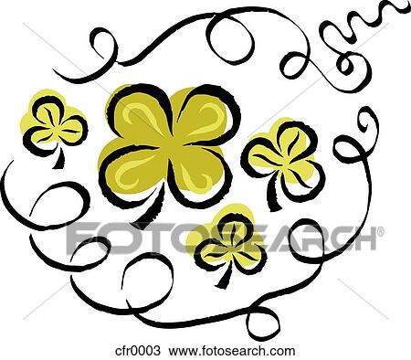 clovers View Large Illustration Drawing - clovers. Fotosearch
