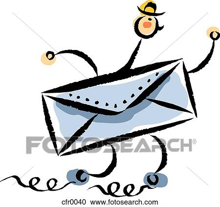 Clipart - mail man. Fotosearch