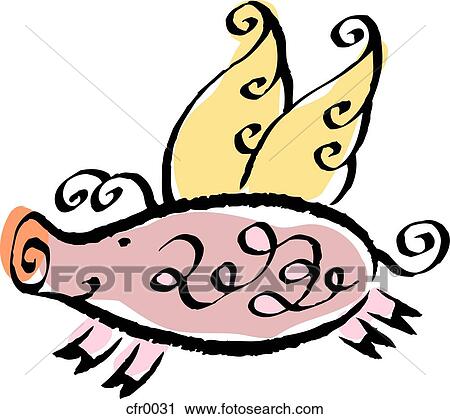 when pigs fly View Large Illustration Clip Art - when pigs fly. Fotosearch