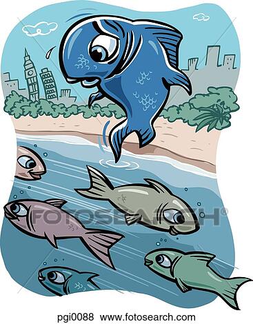 Stock Illustration - big fish little fish. Fotosearch
