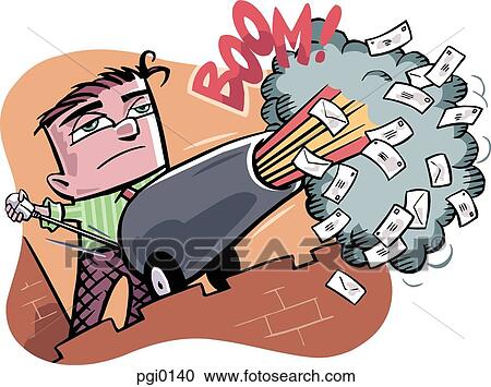 Clipart - firing emails through a cannon. Fotosearch