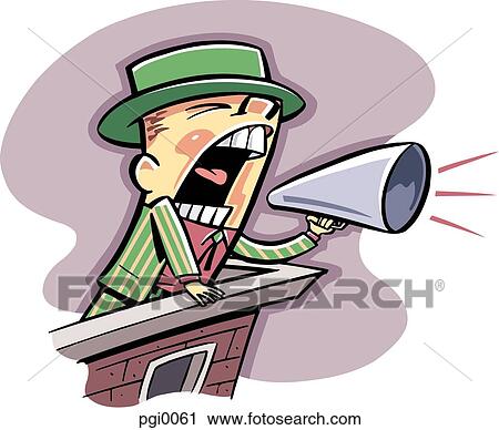 Clip Art - man making an announcement. Fotosearch