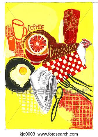 Drawing - breakfast. Fotosearch