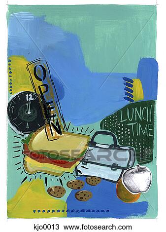 Drawing - lunch time. Fotosearch