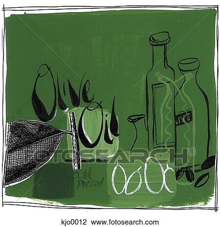 Drawing - olive oil. Fotosearch