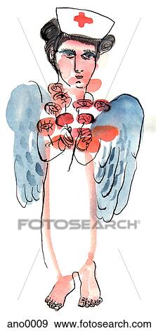 Stock Illustration - Angelic nurse. Fotosearch