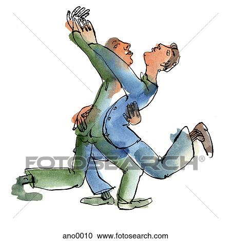 Dancing men View Large Illustration Clipart - Dancing men. Fotosearch