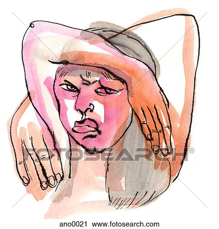 Not happy View Large Illustration Clip Art - Not happy. Fotosearch