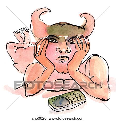 Clipart - Waiting by the phone. Fotosearch